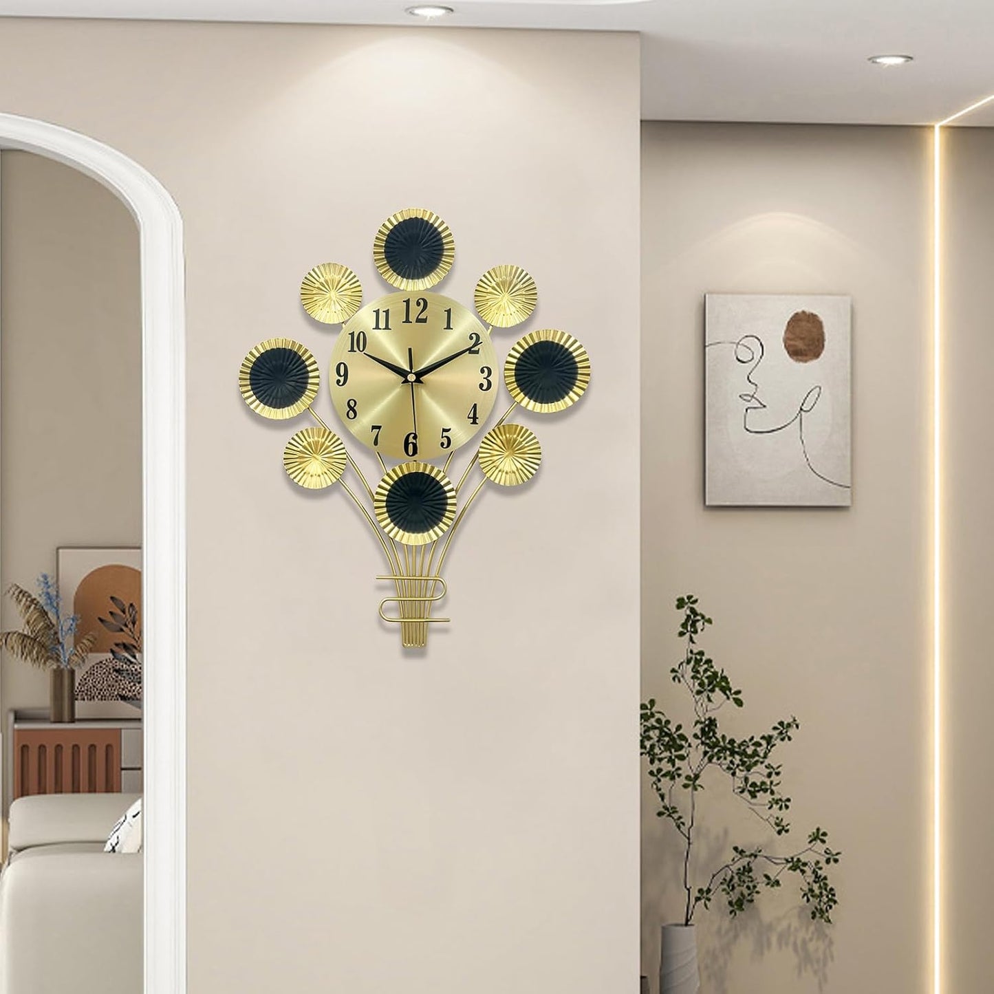 Clocks for Living Room Decor, 32cm Modern Balloon Wall Clock, 3D Wall Art Decor Clocks