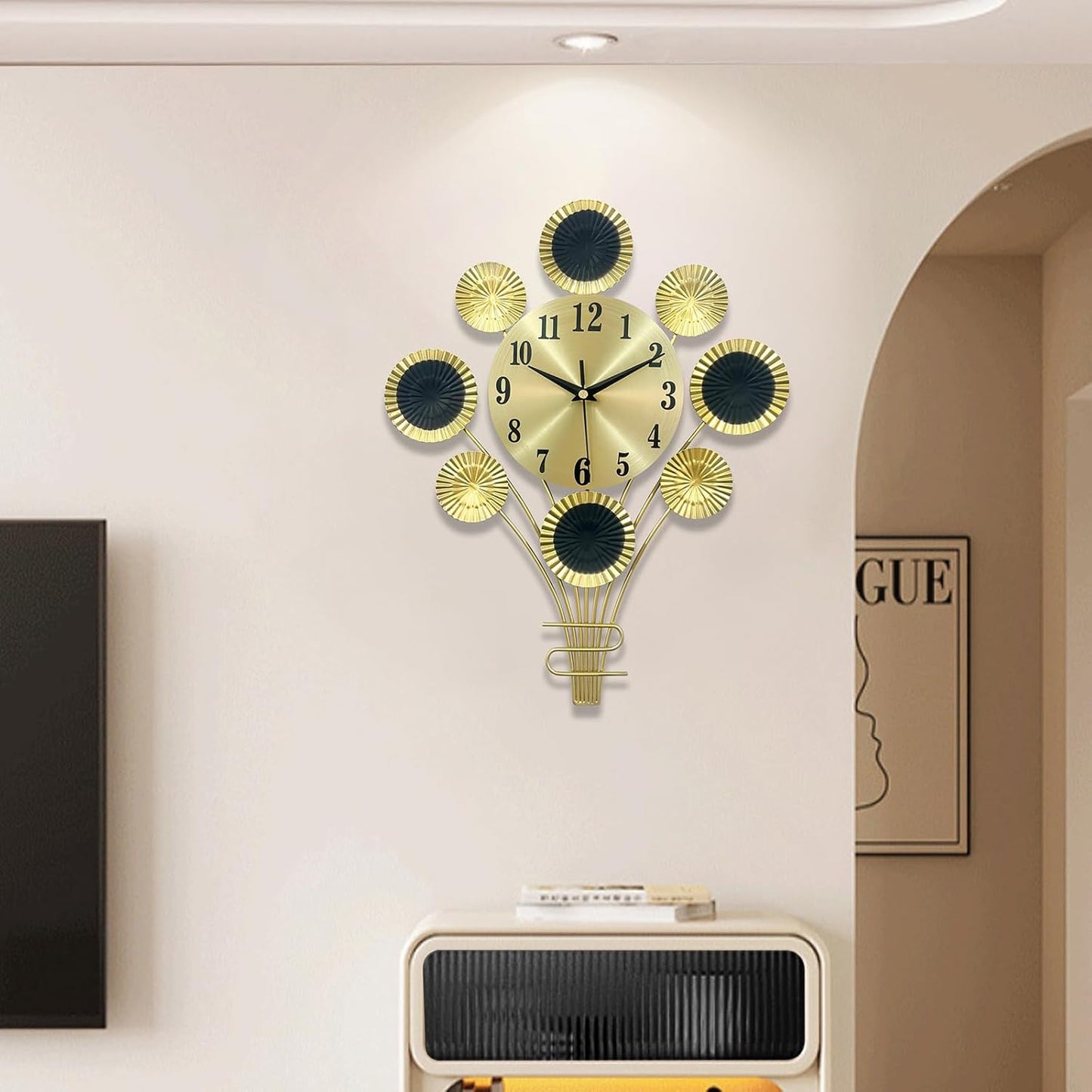 Clocks for Living Room Decor, 32cm Modern Balloon Wall Clock, 3D Wall Art Decor Clocks